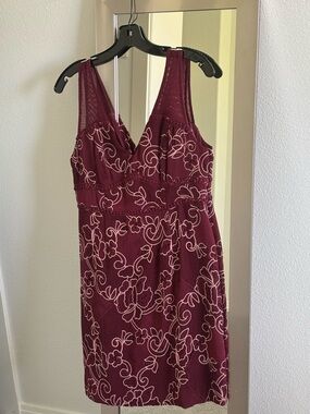 Moulinette Soeurs Burgundy Floral Mini Dress